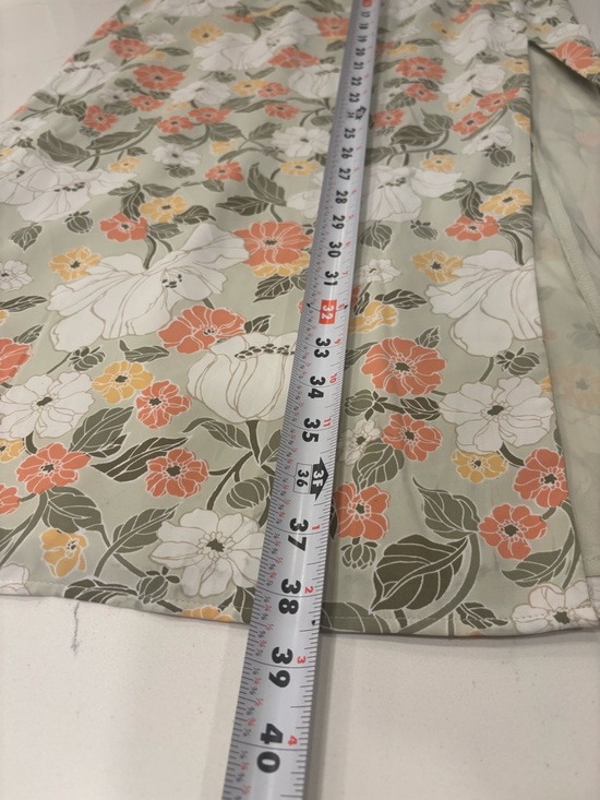 Abercrombie & Fitch Floral Print Maxi Dress Linen Blend Slit Sundress Size M - Picture 4 of 6